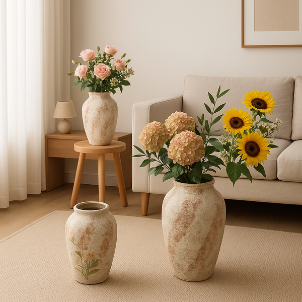 Wabi Sabi Pottery Jars & Vases – Vintage Ceramic Flower Arrangements