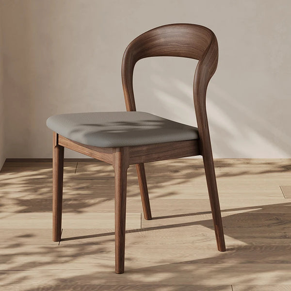 Minimalist Solid Wood Dining Chair – Antique Backrest Design