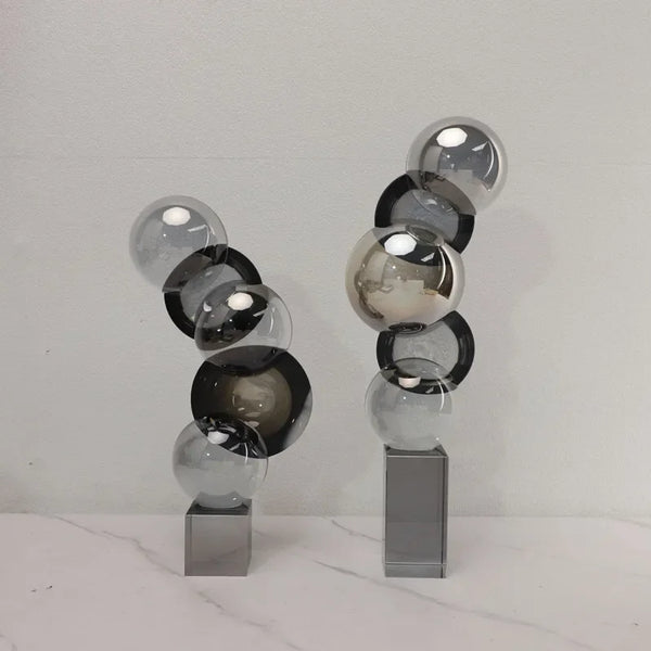 Stacked Glass Ball Sculpture – Modern Geometric Home Decor