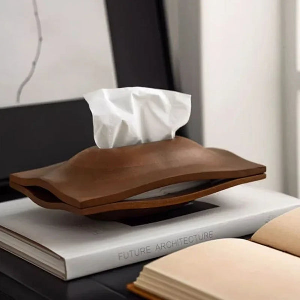Walnut Wooden Tissue Box – Magnetic Cover Napkin Holder