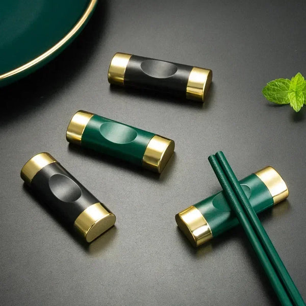 Alloy Chopstick Holder – Pillow-Shaped Rest for Sushi Sticks & Spoons