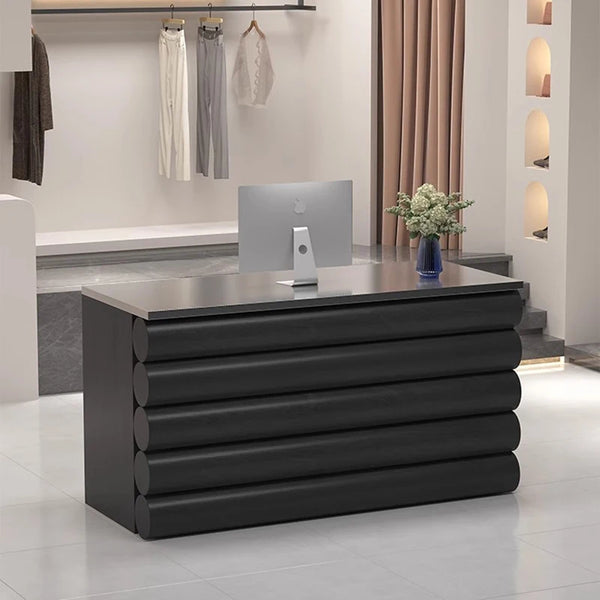 Modern White Reception Desk – Luxury Counter for Salon or Office
