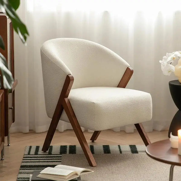 Nordic Solid Wood Leisure Stool Single Sofa Makeup Chair