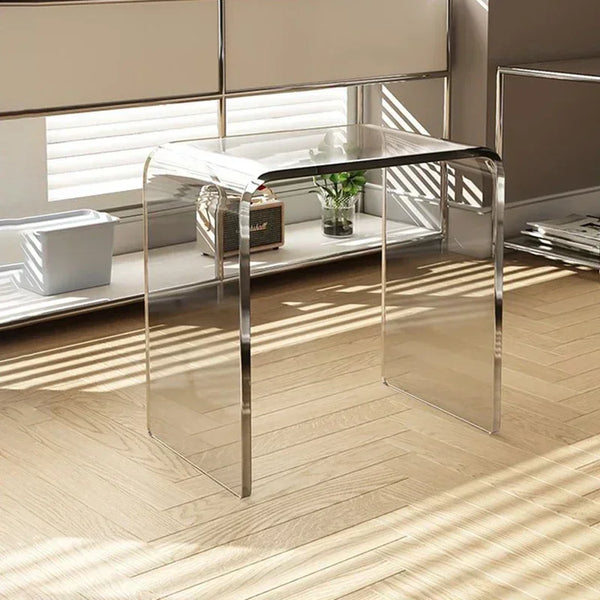Acrylic Glass Coffee Stool – Modern Side Table & Footrest Bench