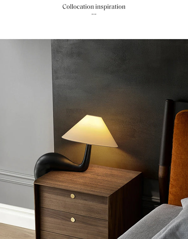 Solid Wood Carved Table Lamp – Creative Bedside & Desk Light