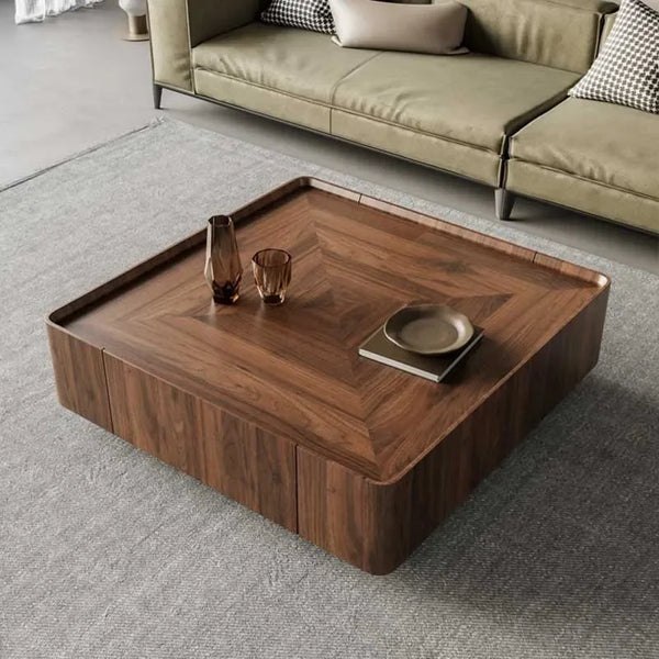 Luxury Square Glass Coffee Table – Nordic Centerpiece Design