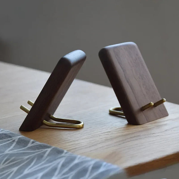 Walnut Wooden Phone & Tablet Stand – Universal Desktop Holder