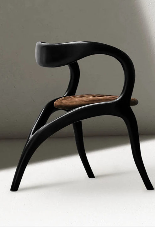 Italian Minimalist Armchair – Solid Wood Designer Lounge Chair