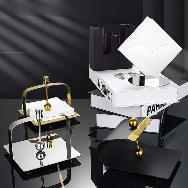 Stainless Steel Tissue Holder – Square Vertical Napkin Stand
