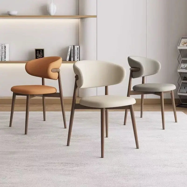 Nordic Leather Dining Chair – Versatile Modern Seating