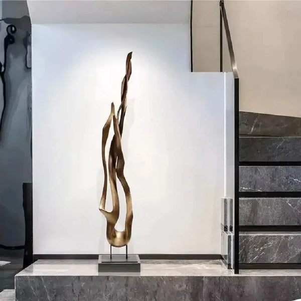 Large Abstract Floor Sculpture – Modern Luxury FRP Art Decor