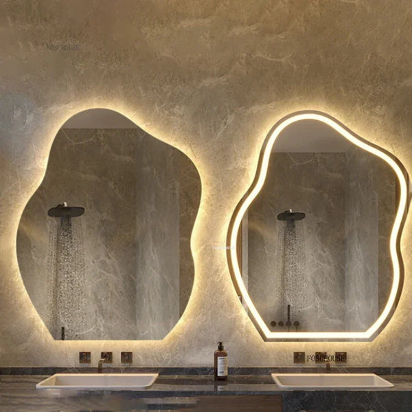 Modern LED Cloud Mirror – Smart Wall-Mounted Defog Bathroom Mirror