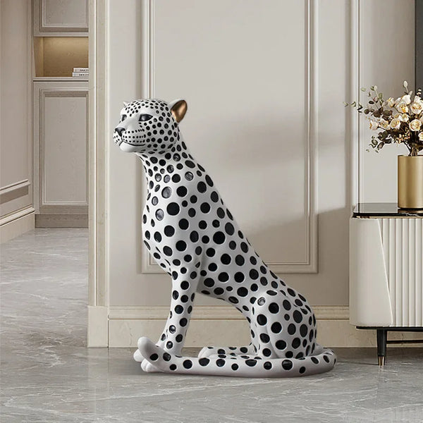 Large Leopard Floor Sculpture – Creative Living Room & Porch Decor