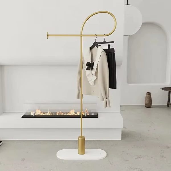 Nordic Metal Coat Rack – Marble Base, Boutique Style