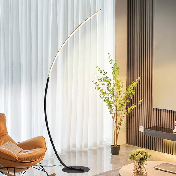 Nordic LED Corner Floor Lamp – Remote Dimmable Standing Light