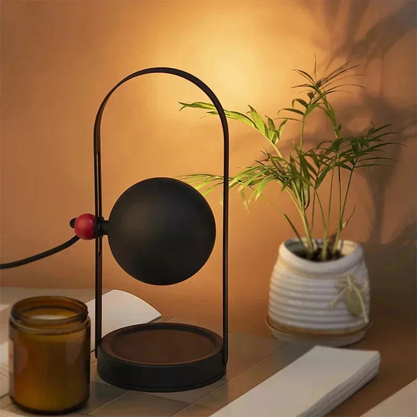 Retro Aromatherapy Wax Melting Lamp – No Flame, Metal Base