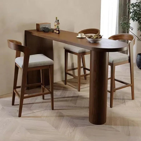 Modern Solid Wood Bar Table – Nordic High Table for Home