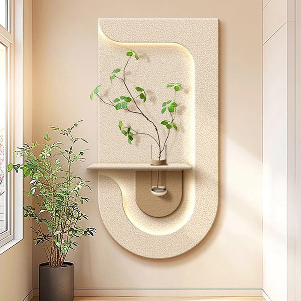 Wall Lamp with Green Plant Painting – Luxury Entrance Mural Light
