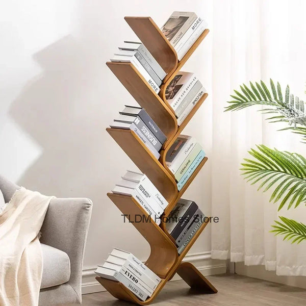 Curved Tree-Shaped Desktop Bookshelf – Modern Organizer Shelf