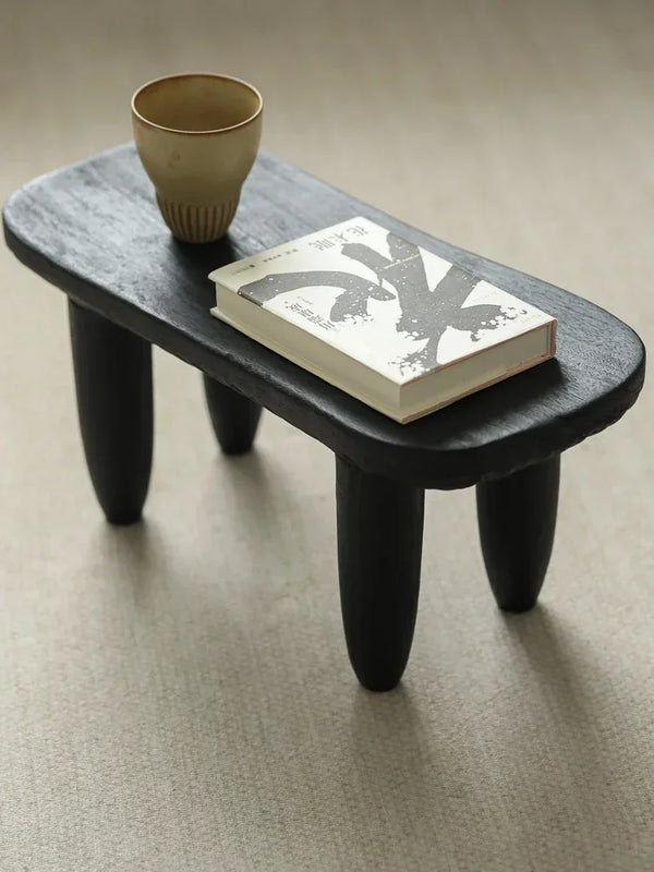 Handmade Retro Low Stool – Solid Wood Bench & Shoe Changing Seat