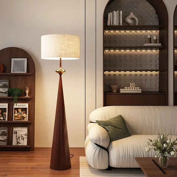 Japanese Wabi-Sabi Minimalist Floor Lamp with Cloth Shade