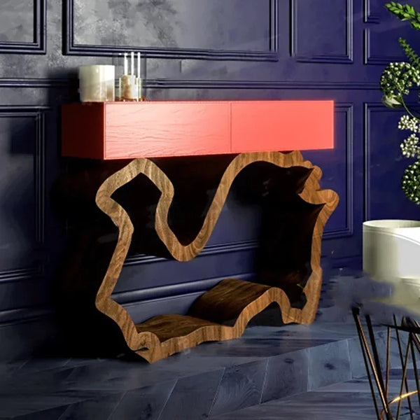 Modern Vintage Low Console Table – Classic Garden Design for Living Room & Hall