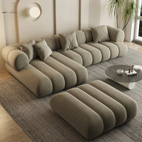 Modern Luxury Corner Sofa Bed – Sectional Lounge Set for Living Room