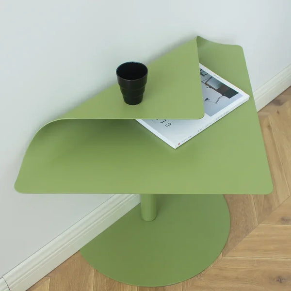 Italian Green-Edge Triangle Table – Modern Bedside & Coffee Accent