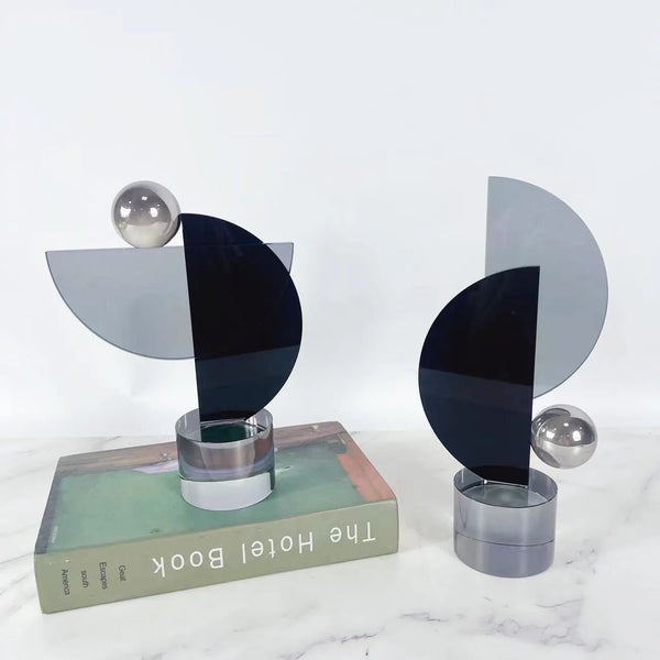 Geometric Crystal Glass Decor – Modern Table Accent Piece