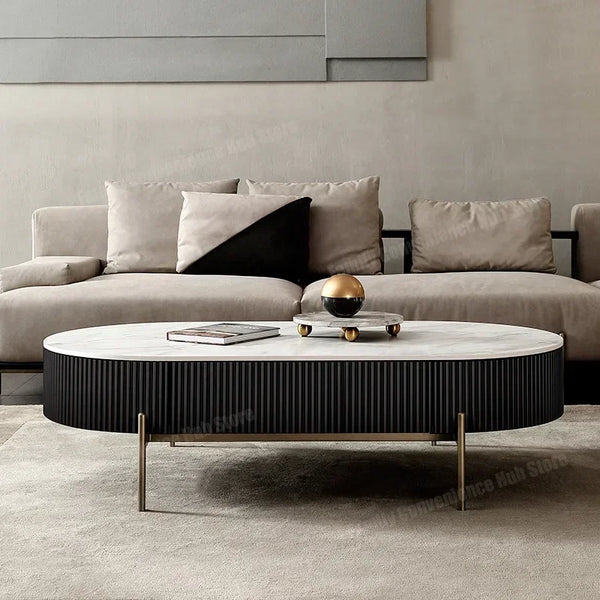 Italian Luxury Oval Coffee Table – Post-Modern Designer Living Room Table