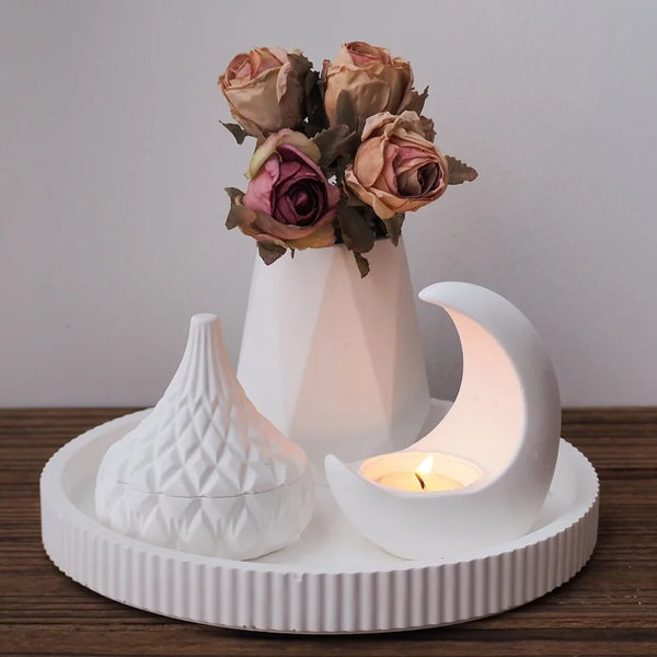 DIY Resin Silicone Mold Striped Vase and Storage Box Set