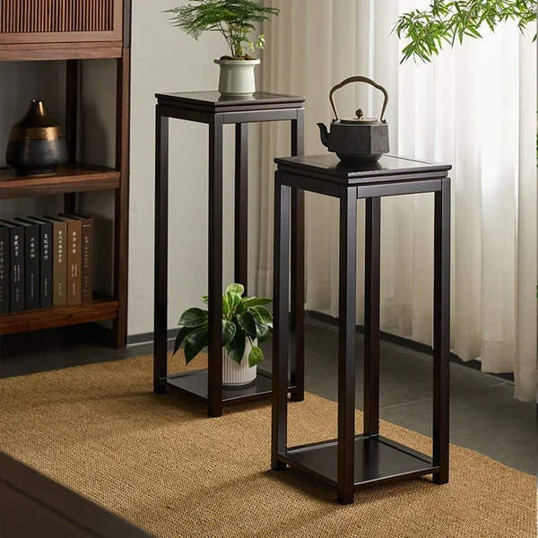 Chinese Style Bamboo Plant Shelf – Retro Flower Stand & Storage Organizer
